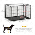 Charger l'image dans la visionneuse de la galerie, 4 Panels Dog Playpen, Heavy Duty Dog Fence, 28" H Portable Pet Playpen with Door Double Locking Latches, No Leaking Tray for Indoor Outdoor Backyard Garden, Grey
