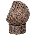 Load image into Gallery viewer, Wicker Cat House, Raised Cat Bed with Cylindrical Base, Soft Washable Cushion, Woven Water Hyacinth Cat Basket for Indoor and Outdoor, 42 x 33 x 52 cm - Dark Brown
