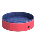 Load image into Gallery viewer, Foldable Dog Pool, 80 x 20 cm Pet Paddling Pool with Wood Board Support and Anti-Slip Bottom, Portable Doggy Paddling Pool for Garden and Outdoor Use, Red

