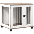 Load image into Gallery viewer, PawHut Dog Crate Furniture, Side Table Indoor Dog Kennel, End Table with Lockable Door for Small and Medium Dogs, Walnut Brown

