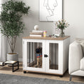 Load image into Gallery viewer, PawHut Dog Crate Furniture, Side Table Indoor Dog Kennel, End Table with Lockable Door for Small and Medium Dogs, Walnut Brown
