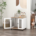 Load image into Gallery viewer, PawHut Dog Crate Furniture, Side Table Indoor Dog Kennel, End Table with Lockable Door for Small and Medium Dogs, Walnut Brown
