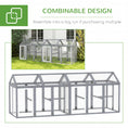 Load image into Gallery viewer, Large Chicken Run, Wooden Chicken Coop, Pet Playpen w/ Combinable Design - Grey
