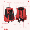 Load image into Gallery viewer, Pet Travel Backpack Bag Cat Puppy Dog Carrier w/ Trolley and Telescopic Handle Portable Stroller Wheel Luggage Bag (Red)
