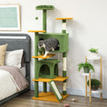 Charger l'image dans la visionneuse de la galerie, 63" Cat Tree, Cat Tower for Indoor Cats with Scratching Posts, Cat Condos, Bed, Platforms, Ramp, Toy Ball, Cat Activity Center, Green
