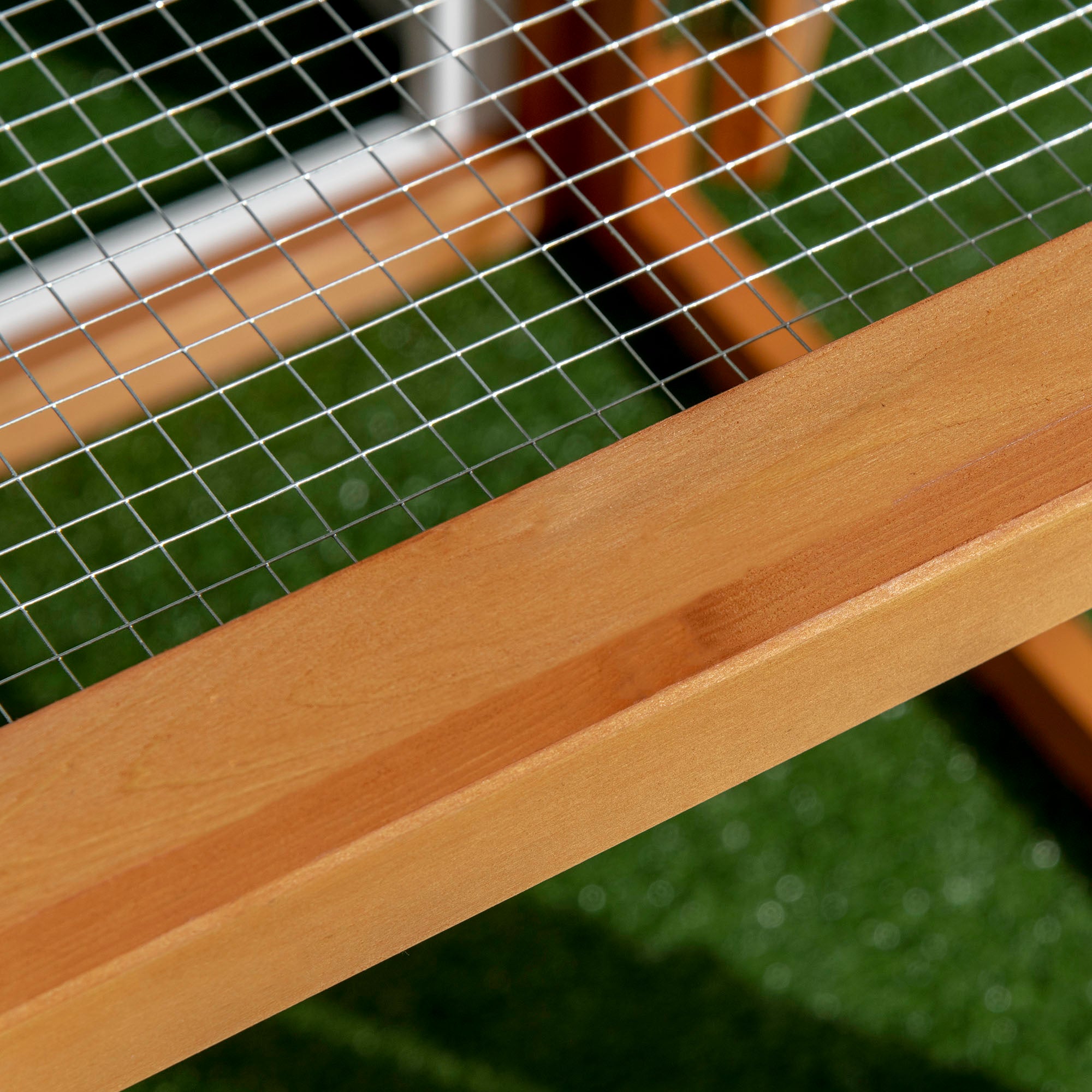 55" Wooden Chicken Coop Extension, Chicken Cage Outdoor with Roosting Bars, Combinable Design Chicken Run Hen House, Orange