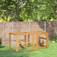 Load image into Gallery viewer, 55" Wooden Chicken Coop Extension, Chicken Cage Outdoor with Roosting Bars, Combinable Design Chicken Run Hen House, Orange
