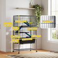 Charger l'image dans la visionneuse de la galerie, 59"H 5-Level Ferret Chinchilla Rabbit Guinea Pig Cage, Metal Small Animal Critter Nation Cage with Slide Out 6.3L Deep Tray, Non-Slip Ramps, Hammock, for Pet Mink, Squirrel
