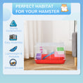 Load image into Gallery viewer, PawHut 18.5" Hamster Cage with Exercise Wheel and Water Bottle, Dish, Rat House and Habitat 2-Story Design, Red
