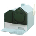 Load image into Gallery viewer, PawHut Hooded Cat Litter Box with Kitty Litter Mat, Kitty Litter Pan with Odor Control, Easy-Clean Pull-Out Drawer, Handle, Scoop, Light Blue
