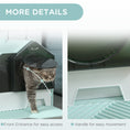Load image into Gallery viewer, PawHut Hooded Cat Litter Box with Kitty Litter Mat, Kitty Litter Pan with Odor Control, Easy-Clean Pull-Out Drawer, Handle, Scoop, Light Blue
