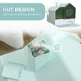 Load image into Gallery viewer, PawHut Hooded Cat Litter Box with Kitty Litter Mat, Kitty Litter Pan with Odor Control, Easy-Clean Pull-Out Drawer, Handle, Scoop, Light Blue
