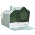 Load image into Gallery viewer, PawHut Hooded Cat Litter Box with Kitty Litter Mat, Kitty Litter Pan with Odor Control, Easy-Clean Pull-Out Drawer, Handle, Scoop, Light Blue
