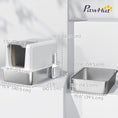 Load image into Gallery viewer, Stainless Steel Cat Litter Box with Removable Lid, Extra Large Litter Box with Scoop, Metal Litter Box for Small to Large Cats, Easy to Clean, White
