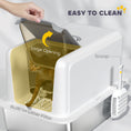 Load image into Gallery viewer, Stainless Steel Cat Litter Box with Removable Lid, Extra Large Litter Box with Scoop, Metal Litter Box for Small to Large Cats, Easy to Clean, White
