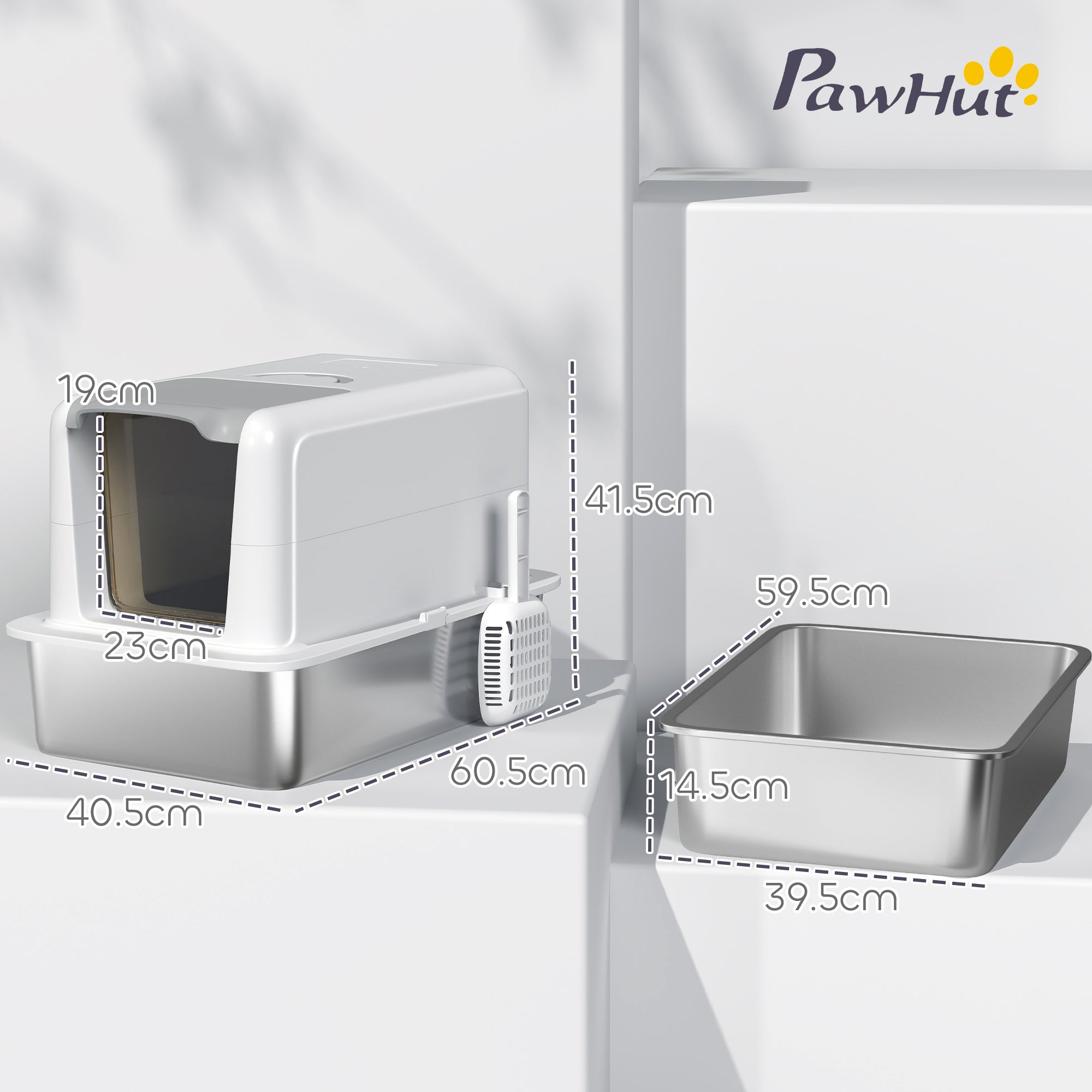 best cats litter box Deep Stainless Steel Covered Litter Box