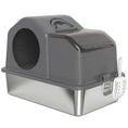 Load image into Gallery viewer, Stainless Steel Cat Litter Box with Removable Lid, Extra Large Enclosed Litter Box with High Sided, Scoop, Odor Free, Non-Sticky, Anti-Leakage, Easy Clean, Dark Grey
