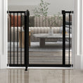Load image into Gallery viewer, Pressure Fit Dog Stair Gate No Drilling Safety Gate Auto Close for Doorways, Hallways, 74-94cm Adjustable, 78cm Tall, Black

