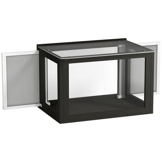 Cat Window Box Catio, Outdoor Indoor Cat Enclosure with Clear Panels, Universal Window Perch for Wall 25"–41", Catio for Indoor Pet Sunbathing, Napping & Overlooking