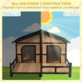 Load image into Gallery viewer, Dog House Outdoor, Extra Large Luxury Elevated Pet Bed for 2 Small Medium Dogs, Waterproof Dog Shelter with Porch Deck, 59" x 64" x 39", Natural Wood
