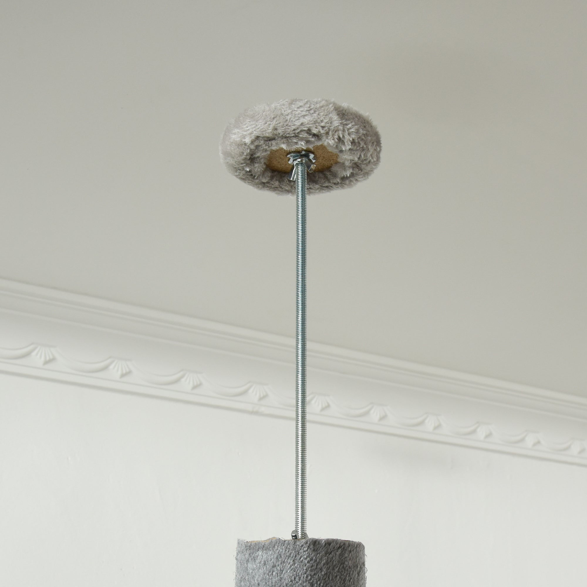 4-Tier Floor to Ceiling Cat Tree, Tall Cat Tower with Scratching Post, Plush Padding, Toy Ball, Cat Condo for Indoor Cats, Light Grey