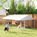 Load image into Gallery viewer, Outdoor Dog Kennel with Roof, Heavy Duty Dog Run Outdoor Fence Cage with Adjustable & Rotating Bowls, Waterproof UV-Resistant Cover, Secure Lock, 13.1' x 7.5' x 5.2'
