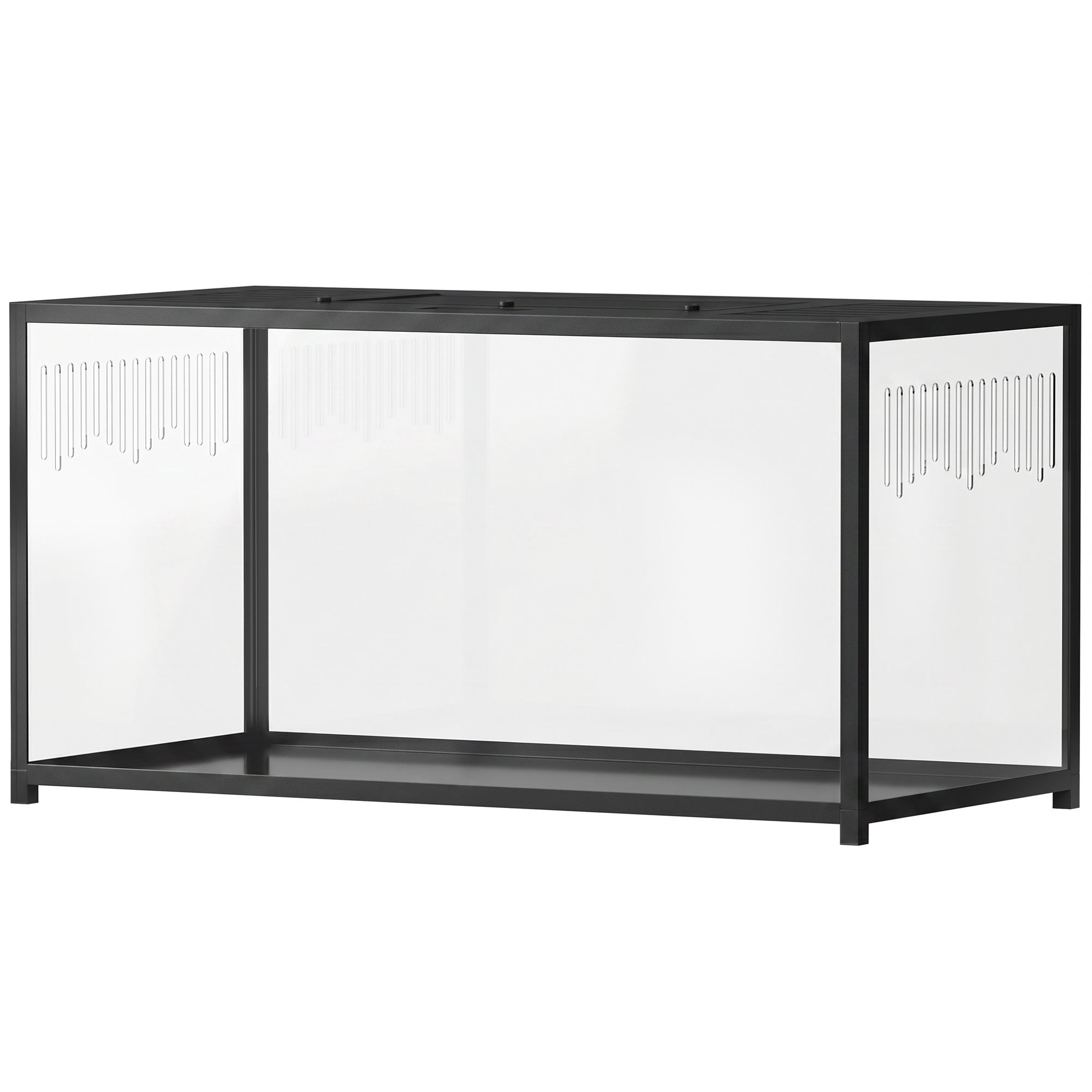 Large Hamster Cage, Chewproof Metal Rat Cage with Deep Base, Openable Top & Excellent Ventilation, Transparent Small Animal Habitat for Syrian Dwarf Hamster, Gerbil, 100 x 50 x 52.5 cm, Black