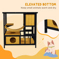 Load image into Gallery viewer, Outdoor Cat House Feral Cat Shelter Wooden Cat House with Suspension Bridge, Condos, Escape Doors, Jumping Platform, Water-Resistant Roof, for 1-2 Cats - Yellow
