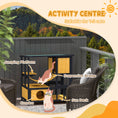 Load image into Gallery viewer, Outdoor Cat House Feral Cat Shelter Wooden Cat House with Suspension Bridge, Condos, Escape Doors, Jumping Platform, Water-Resistant Roof, for 1-2 Cats - Yellow
