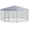 Load image into Gallery viewer, Large Chicken Coop Metal Chicken Run for Chickens with Waterproof and Anti-UV Cover, Polygon Shaped Walk in Fence Cage Hen House for Outdoor and Yard Farm Use, 1" Dia, 17.1' x 15.7' x 9'

