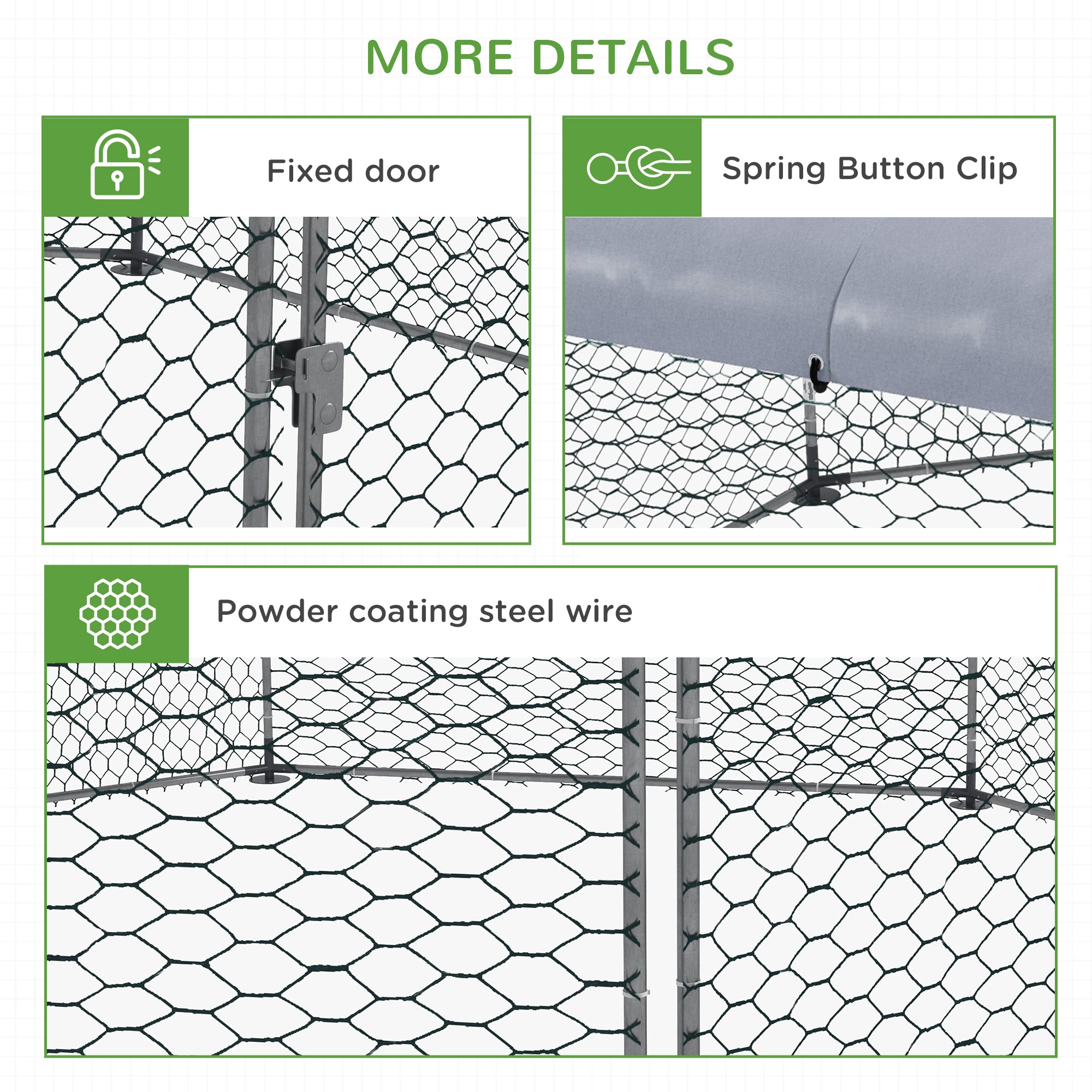 Large Chicken Coop Metal Chicken Run for Chickens with Waterproof and Anti-UV Cover, Polygon Shaped Walk in Fence Cage Hen House for Outdoor and Yard Farm Use, 1" Dia, 17.1' x 15.7' x 9'