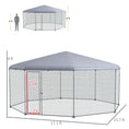Load image into Gallery viewer, Large Chicken Coop Metal Chicken Run for Chickens with Waterproof and Anti-UV Cover, Polygon Shaped Walk in Fence Cage Hen House for Outdoor and Yard Farm Use, 1" Dia, 17.1' x 15.7' x 9'

