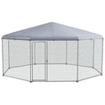 Load image into Gallery viewer, Large Chicken Coop Metal Chicken Run for Chickens with Waterproof and Anti-UV Cover, Polygon Shaped Walk in Fence Cage Hen House for Outdoor and Yard Farm Use, 1" Dia, 17.1' x 15.7' x 9'
