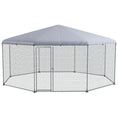 Load image into Gallery viewer, Large Chicken Coop Metal Chicken Run for Chickens with Waterproof and Anti-UV Cover, Polygon Shaped Walk in Fence Cage Hen House for Outdoor and Yard Farm Use, 1" Dia, 17.1' x 15.7' x 9'
