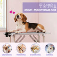 Charger l'image dans la visionneuse de la galerie, 32in Foldable Dog Grooming Table for Small Medium Dogs, Pet Grooming Table for Cats Puppies with Adjustable Arm, Noose and Non-Slip Surface, Grey
