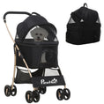 Load image into Gallery viewer, Dog Pram Dog Stroller 3 in 1 Pet Pushchair Detachable Design with Universal Wheels, Brake for Small Miniature Dogs - Black
