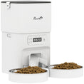 Load image into Gallery viewer, Automatic Cat Feeder with 2 Stainless Steel Bowls, 4L Pet Food Dispenser with Portion Control for 1–6 Meals Daily, Anti-Clogging Design, Dual Power Supply
