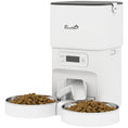 Load image into Gallery viewer, Automatic Cat Feeder with 2 Stainless Steel Bowls, 4L Pet Food Dispenser with Portion Control for 1–6 Meals Daily, Anti-Clogging Design, Dual Power Supply
