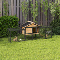 Charger l'image dans la visionneuse de la galerie, Rabbit Hutch Outdoor, 85"L Large Wooden Bunny Cage with Run Box, Removable Plastic Tray, Asphalt Roof, Ramp, Guinea Pig Cage for 2-3 Small Animals Backyard Garden, Yellow

