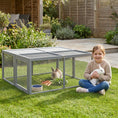 Load image into Gallery viewer, Rabbit Hutch, Folding Portable Wooden Bunny Cage with Openable Top, for 2-3 Rabbits, Small Animals, Guinea Pig Cage Small Chicken Coop for Outdoor, Garden - Gray

