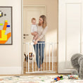 Load image into Gallery viewer, 30"-32" Baby Gate, 30"H Pet Gate with Auto-Close, Two-Way Open, Pressure Mounted for Stair, Doorways and Hallways, White
