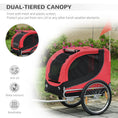 Load image into Gallery viewer, Steel Dog Bike Trailer Pet Cart Carrier for Bicycle Kit Water Resistant with Hitch Coupler Travel Black and Red
