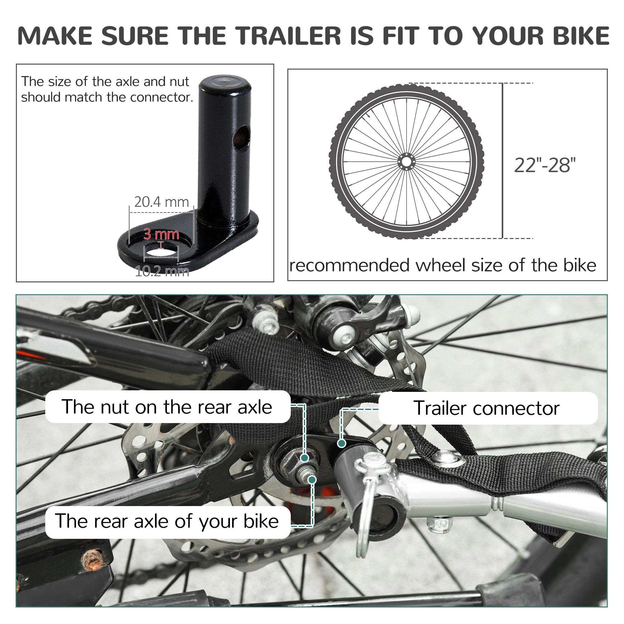 Steel Dog Bike Trailer Pet Cart Carrier for Bicycle Kit Water Resistant with Hitch Coupler Travel Black and Red