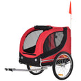 Load image into Gallery viewer, Steel Dog Bike Trailer Pet Cart Carrier for Bicycle Kit Water Resistant with Hitch Coupler Travel Black and Red
