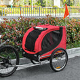 Load image into Gallery viewer, Steel Dog Bike Trailer Pet Cart Carrier for Bicycle Kit Water Resistant with Hitch Coupler Travel Black and Red
