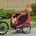 Load image into Gallery viewer, Steel Dog Bike Trailer Pet Cart Carrier for Bicycle Kit Water Resistant with Hitch Coupler Travel Black and Red
