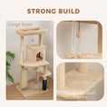 Load image into Gallery viewer, Cat Tree for Indoor Kittens, 132cm Cat Tower with Scratching Posts and Pad, Bed, House, Jumping Platform, Grooming Brush, Toy Balls, Anti-Tip Kit, Cat Climbing Frame, Beige
