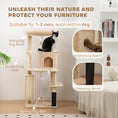 Load image into Gallery viewer, Cat Tree for Indoor Kittens, 132cm Cat Tower with Scratching Posts and Pad, Bed, House, Jumping Platform, Grooming Brush, Toy Balls, Anti-Tip Kit, Cat Climbing Frame, Beige
