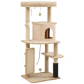 Load image into Gallery viewer, Cat Tree for Indoor Kittens, 132cm Cat Tower with Scratching Posts and Pad, Bed, House, Jumping Platform, Grooming Brush, Toy Balls, Anti-Tip Kit, Cat Climbing Frame, Beige
