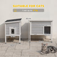 Load image into Gallery viewer, Outdoor Cat House Weatherproof with Removable Insulated Liner, Raised Wooden Cat House, Insulated Cat Shelter, Outdoor Use, Waterproof Asphalt Roof, Escape Door, Opening Top
